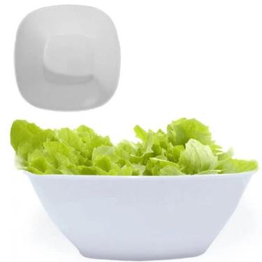 Imagem de 6 Tigelas Saladeira 1500ml Bowl Quadrado em Melamina 1,5L - Fx