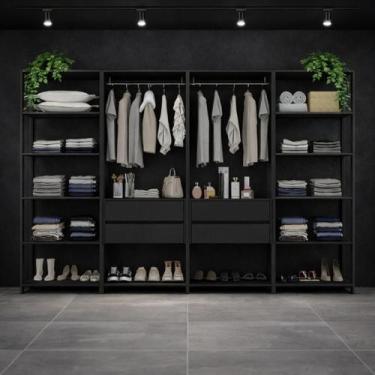 Imagem de Guarda-Roupa Closet Modulado Texas 4 Gavetas 270cm Multimóveis MP4787,