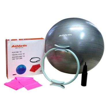 Imagem de Kit Pilates Yoga Athletic Anel De Pilates 38cm + Bola De Ginástica 65c