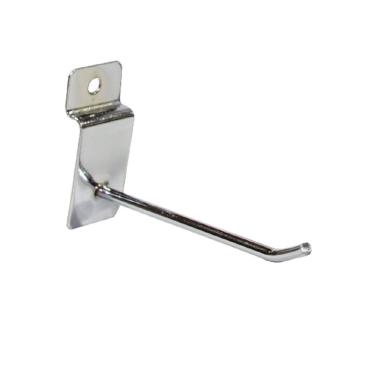 Imagem de Gancho para Painel Canaletado 10cm BFH1803 Exposição e Organização em Metal Cromado Prata Bestfer