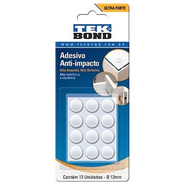 Imagem de Adesivo anti-impacto Tekbond 23401001200 para Portas Gavetas Tampas e Móveis com 12 un 12MM Transparente
