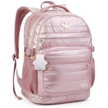 Imagem de Mochila Juvenil Feminina Bolso para Notebook Lorena - Seanite, Rosa