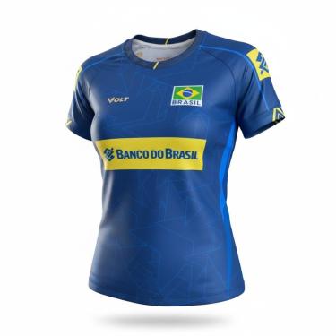 Imagem de Camisa Brasil Vôlei Volt 2025 Jogo 2 Azul - Feminina-Feminino