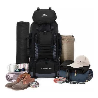Imagem de Mochila Feminina Masculina Viagem Camping Reforçada Grande Estilosa Multifuncional Bolsos-Unissex