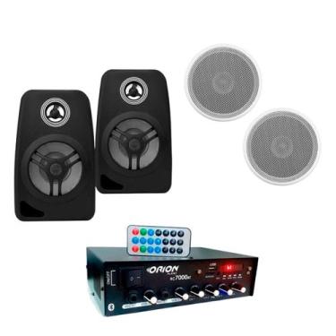 Imagem de Amplificador 500W Blue Orion + Arandela 55W Alto-Falantes + Caixas de 