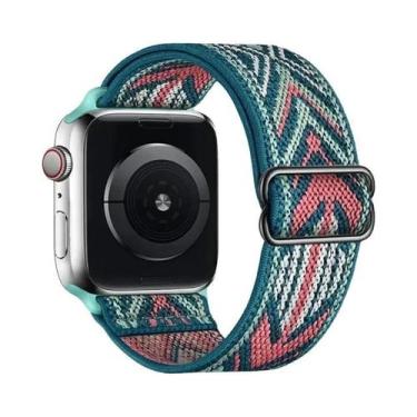 Imagem de Pulseira De Nylon Elástica Ajustável Para Apple Watch 38mm 40mm 41mm 4
