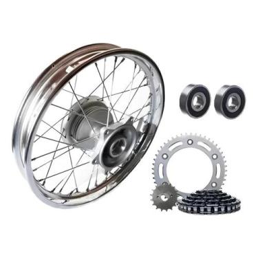 Imagem de Roda Aro Traseiro Nxr Bros 150 Raio 4mm Relação Rolamentos - Tork