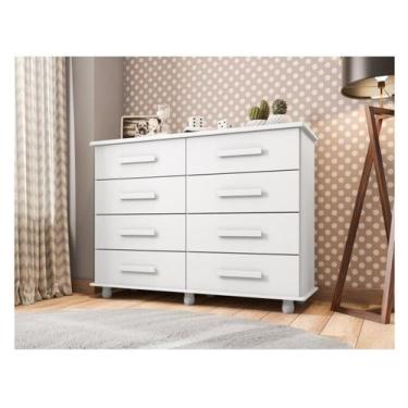 Imagem de Cômoda 8 Gavetas Móveis Lanza Paris, Branco