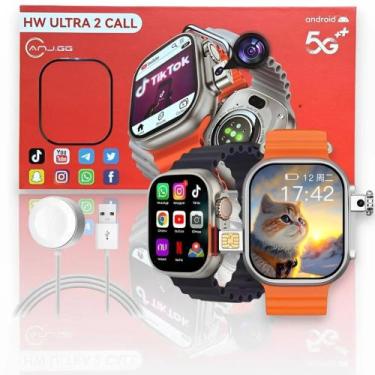 Imagem de Relógio Celular Smartwatch HW Ultra 2 Android Com Chip 5G Câmeras Dupl