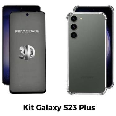Imagem de Capa + Película 3D Privacidade de Vidro para Samsung Galaxy S23 Plus -