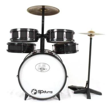 Imagem de Bateria Infantil Acustica Com Chimbal Varias Cores Rock Baby Semi Prof