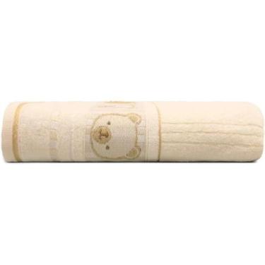 Imagem de Toalha de Banho Infantil Bebê Ursinho - Glamour 68x110 cm - Pérola - A