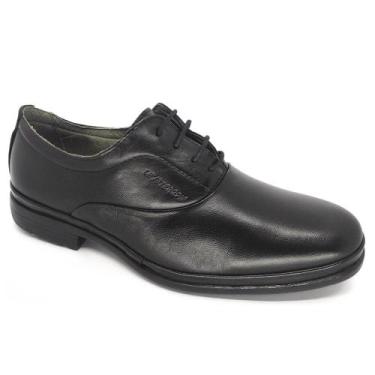 Imagem de Sapato Social Masculino Conforto Couro Leveterapia Oxford 46705, Preto