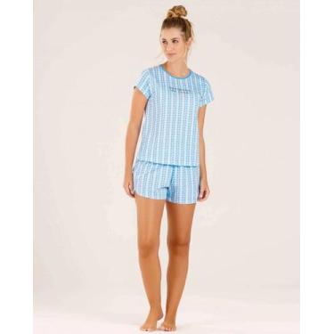 Imagem de Pijama Short Doll Manga Curta Coração Azul - Cor com Amor, M