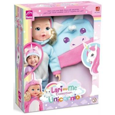 Imagem de Boneca Lari And Me Collection Unicórnio Azul Roma Brinquedos
