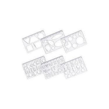 Imagem de Régua Plástica Kit Desenho Cristal - Waleu