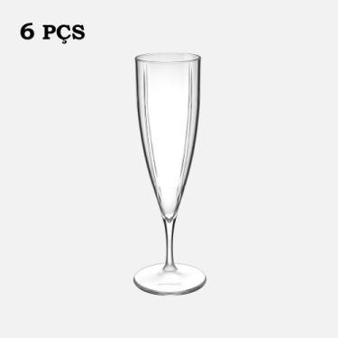 Imagem de Taça Flute Transparente 130 ML Caixa Com 06 Unidades - Akiplast