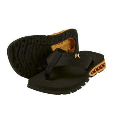 Imagem de Chinelo Dedo Masculino Rakka Kenner, Preto, Dourado, 44