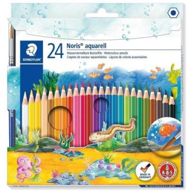 Imagem de Lápis de Cor Aquarelável Staedtler Noris 24 Cores + Pincel 144