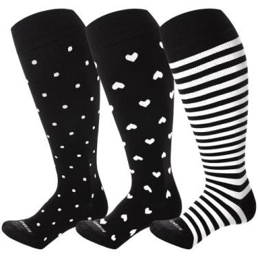 Imagem de Meias de compressão LEVSOX Wide Calf 15-20 mmHg para mulheres e homens