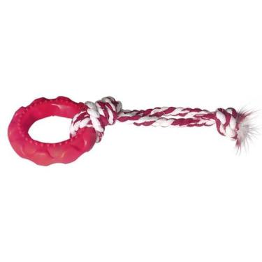 Imagem de Brinquedo Mordedor Para Cães Pneu Slick de Borracha com Corda Furacão 