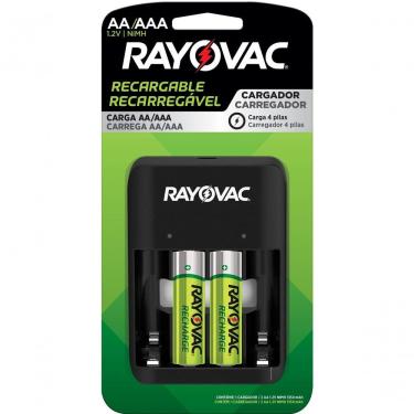 Imagem de Carregador de Pilhas Rayovac Sm-4 Aa-aaa Usb Nimh com Desligamento Automático e Led