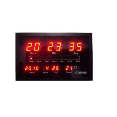 Imagem de Relógio Parede Herweg 6289 Digital Led Termometro Calendario