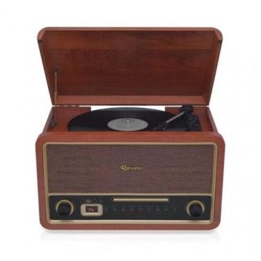 Imagem de Vitrola Raveo Turner 50w Vinil, CD, FM, Bluetooth, k7 e USB., marrom