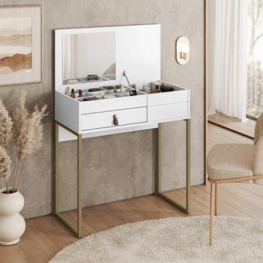 Imagem de Penteadeira Industrial Lady Branco Design Inovador - Olivar