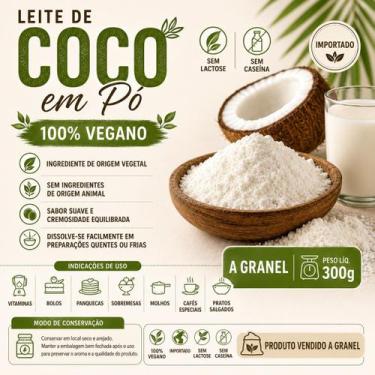 Imagem de Leite de Coco em Pó Sem Lactose 100% Vegano a Granel - Naturalli, 300 