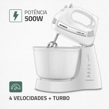 Imagem de Batedeira Cake Premium Mondial 500W B-50-W 127V Branco, 110V, Branco
