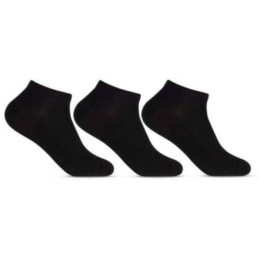 Imagem de Kit 3 Pares Meia Sapatilha Invisível Masculina - Altomax, Preto, U