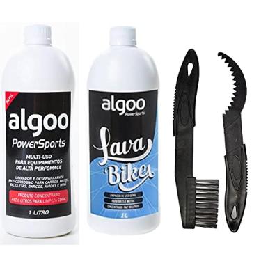 Imagem de Kit Limpeza Bike Desengraxante + Shampoo Algoo + Escova Limpador E Raspador Cassete K7