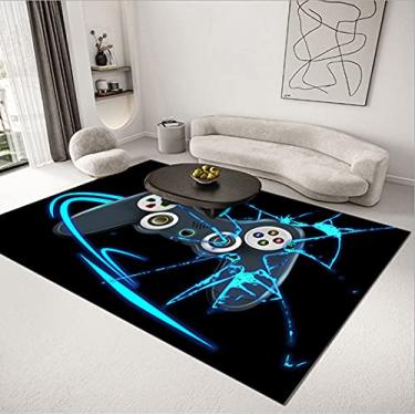 Imagem de Tapetes de área para jogador de videogame, tapete antiderrapante para controle de jogos, tapetes antiderrapantes para crianças com design de controlador de jogos, capacetes, tapetes de cabeceira para decoração de cama, jogo 7 G: 100 cm L: 200 cm