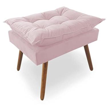Imagem de Puff Decorativo Opala com Enchimento de Fibra e Flocos no Tecido Suede Liso (Rose)