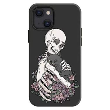 Imagem de Capa de telefone de esqueleto engraçado gato cão crânio para iphone 13 12 11 pro xs max xr 8 7 6 6 s plus x 5s se 2020 capa traseira shell, a2, para iphone 13 mini