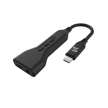 Imagem de SCOSCHE Adaptador de fone de ouvido StrikeLine I3AAP com entrada auxiliar fêmea de 3,5 mm e porta de carregamento para dispositivos Apple Lightning, preto