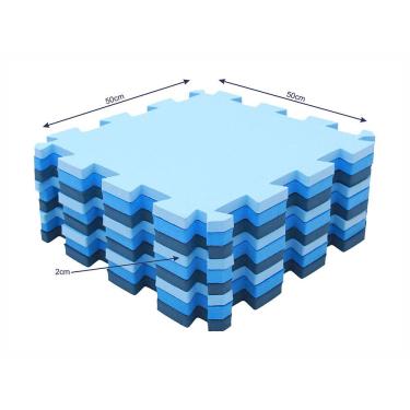 Imagem de Kit 8 Tapetes Eva Bebe Infantil 50x50x2cm (20mm) - Tons Azul