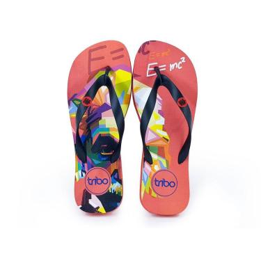 Imagem de Chinelo Borracha Masculino Colorido Tiras Largas Confort