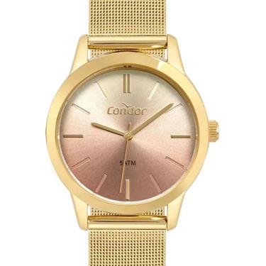 Imagem de Relógio Condor Feminino Dourado + Kit Co2035mtd/K4m