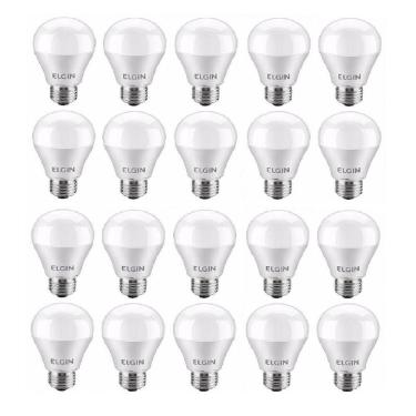 Imagem de Kit 20 Lampadas De Led Elgin 9W 6500K Bivolt A60