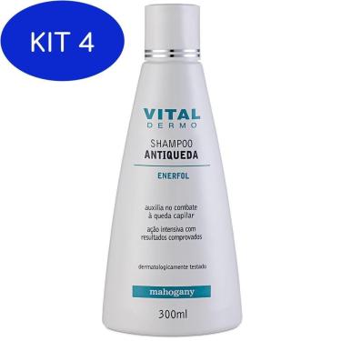 Imagem de Kit 4 Shampoo Antiqueda Enerfol Vital Dermo 300Ml
