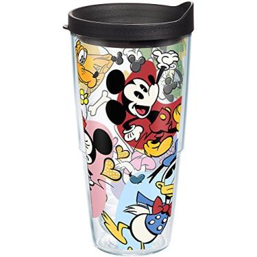 Imagem de Tervis Disney - Copo de personagens clássicos com envoltório e tampa preta, 680 g, transparente