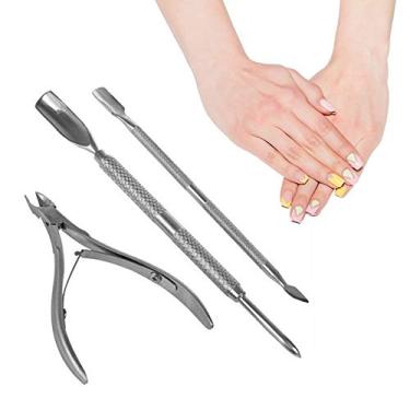 Imagem de Kiboule Empurrador de cutícula cortador de aço inoxidável removedor de cutícula manicure pedicure ferramenta para unhas unhas dos pés