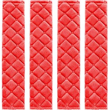 Imagem de Tatuo Pacote com 4 capas de cinto de segurança extra longas almofadas de cinto de segurança para carro capas de alça de ombro macias e confortáveis almofadas de arnês ajudam a proteger seu pescoço e