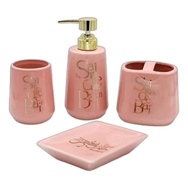 Imagem de Kit Banheiro Lavabo 4 Peças Super Moderno Importado Rosa