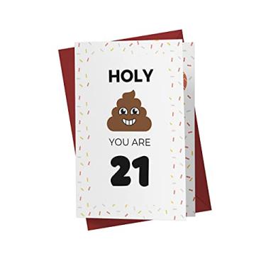 Imagem de Cartão engraçado de aniversário de 21 anos – Cartão de aniversário engraçado de 21 anos – Cartão de feliz aniversário de 21 anos – Cartão hilário de aniversário de 21 anos – com um envelope vermelho