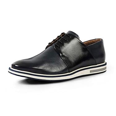 Imagem de Sapato Casual Masculino Derby Couro Mestiço Reverso - 1100 - Blue Tamanho:39;Cor:Azul