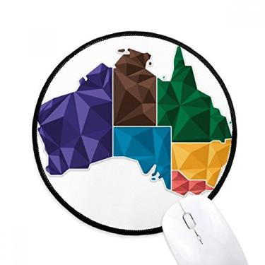 Imagem de DIYthinker Mapa da Austrália território e estado ilustração colorida mousepad desktop escritório tapete redondo para computador