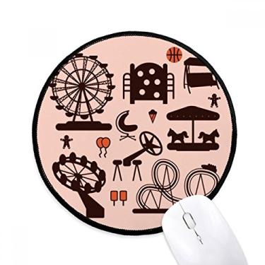 Imagem de DIYthinker Tapete de mouse com contorno preto para instalações do parque de diversões para computador